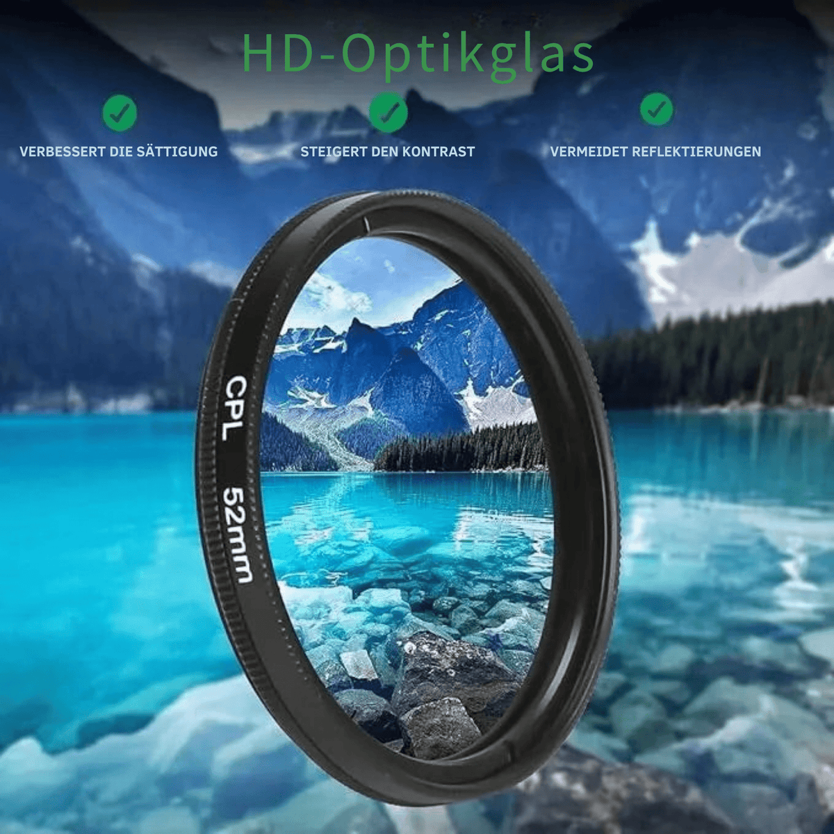 FotoFilter™ / 52mm CPL-Smartphone-Filter für Weniger Blendung & Sattere Farben - Sopheria