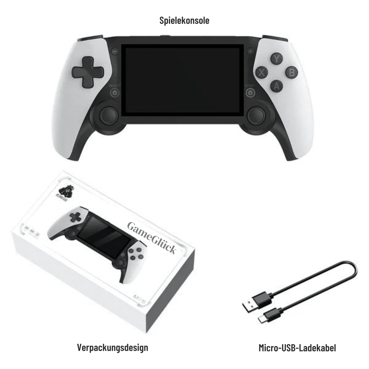 GameGlück™ / Handheld-Retrokonsole mit HDMI für sofortigen Spielspaß am TV - Sopheria