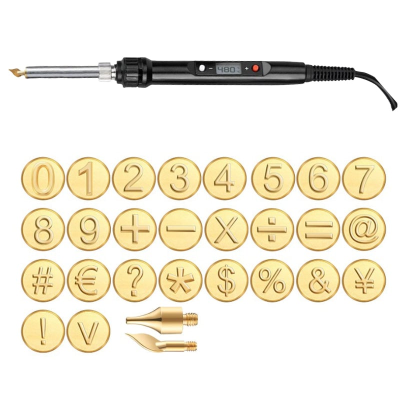 GravurGlanz™ / Kupferform für 26 Buchstaben – DIY-Set zum Brennen und Schnitzen von Holz - Sopheria