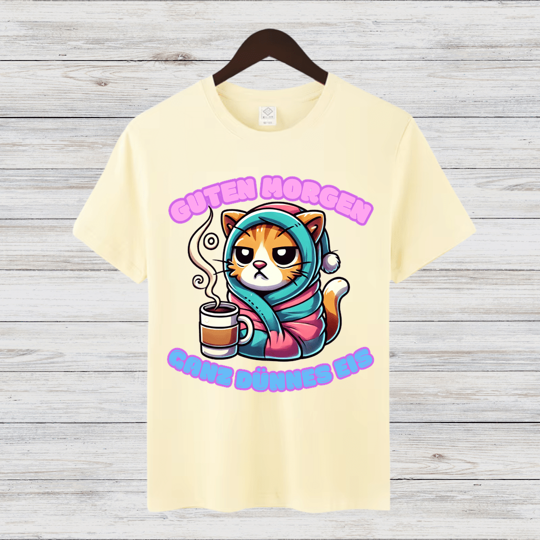 Guten Morgen Katze | Lustiges Wintershirt | Humorvolles Katzen-Design | Statement Shirt für kalte Tage - Sopheria