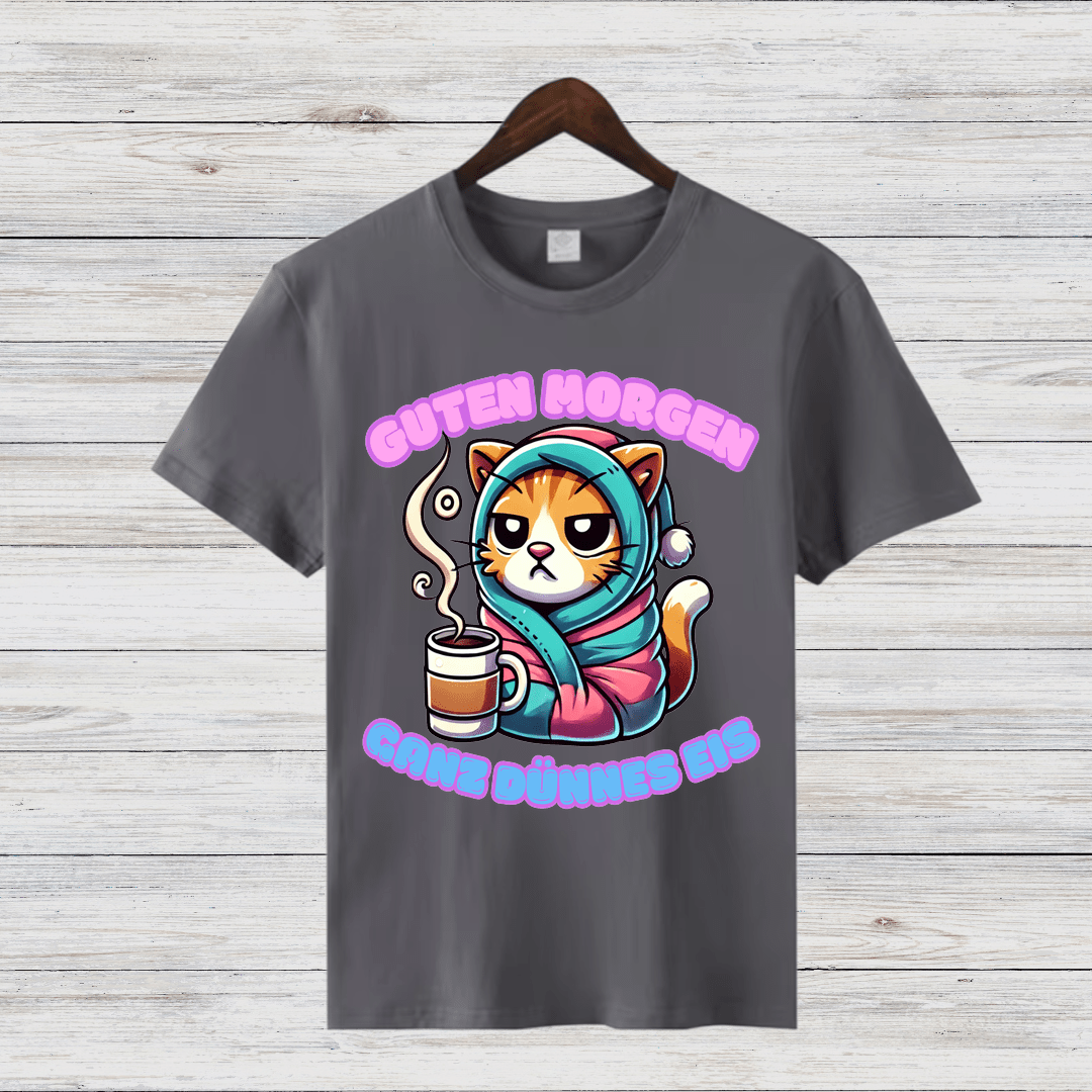 Guten Morgen Katze | Lustiges Wintershirt | Humorvolles Katzen-Design | Statement Shirt für kalte Tage - Sopheria