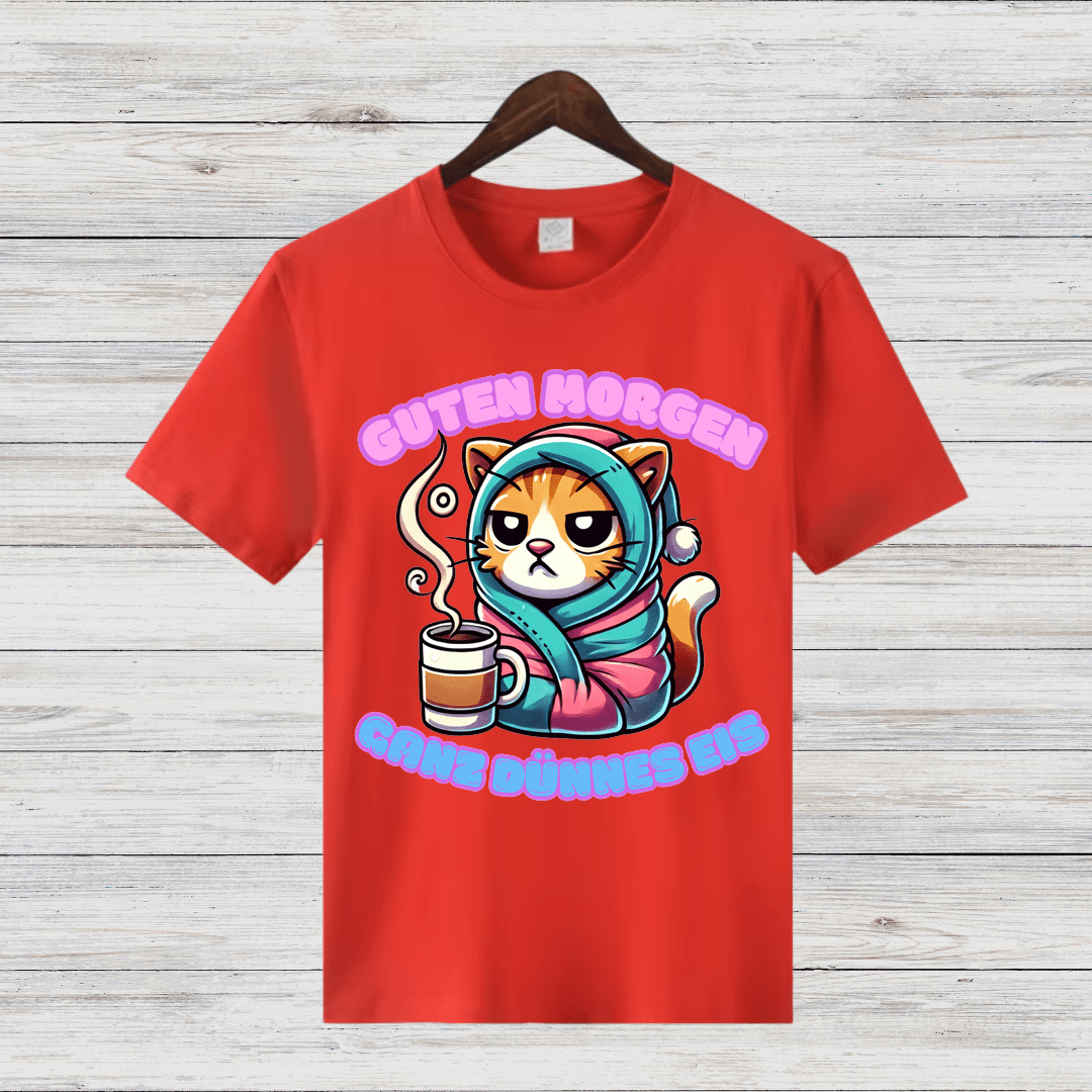 Guten Morgen Katze | Lustiges Wintershirt | Humorvolles Katzen-Design | Statement Shirt für kalte Tage - Sopheria