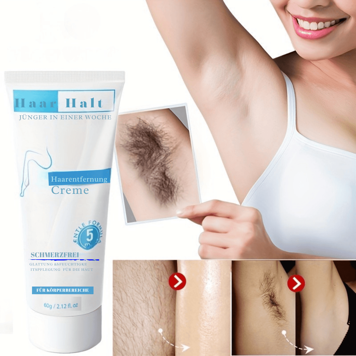 HaarHalt™ / Creme Für Schnelle Haarentfernung - Sopheria