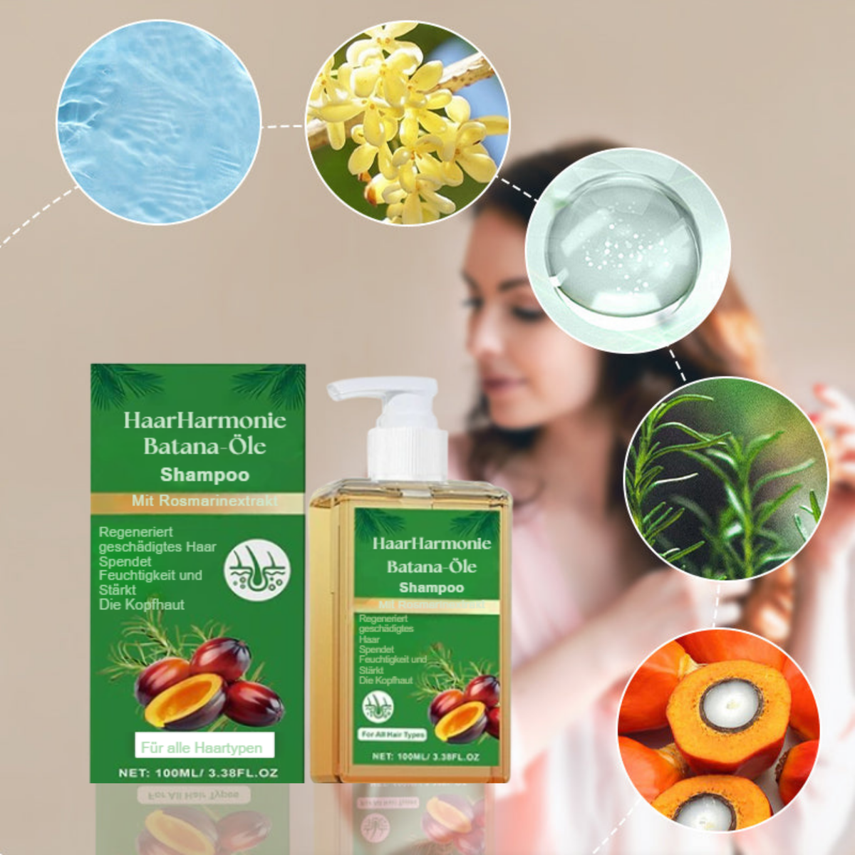 HaarHarmonie™ / Batana Öl Shampoo Mit Rosmarinextrakt (1+1 GRATIS) - Sopheria