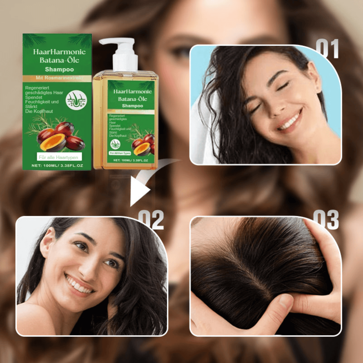 HaarHarmonie™ / Batana Öl Shampoo Mit Rosmarinextrakt (1+1 GRATIS) - Sopheria
