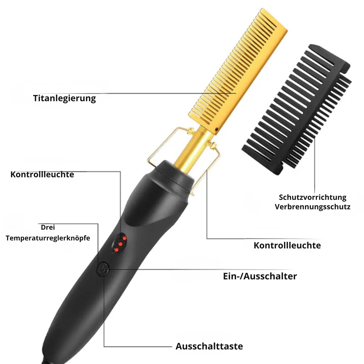 HaarHimmel™ / Elektrischer Glättungskamm aus Titan - Sopheria
