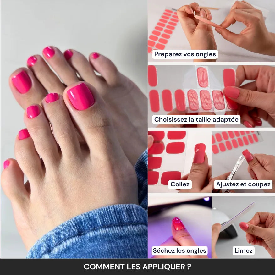 Fuchsia-Pink-Gel-Pediküre-Set