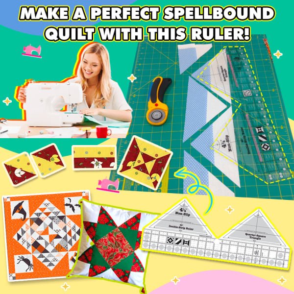 Henrike 90° Doppelstreifen-Lineal für Patchwork und Quilten - Sopheria