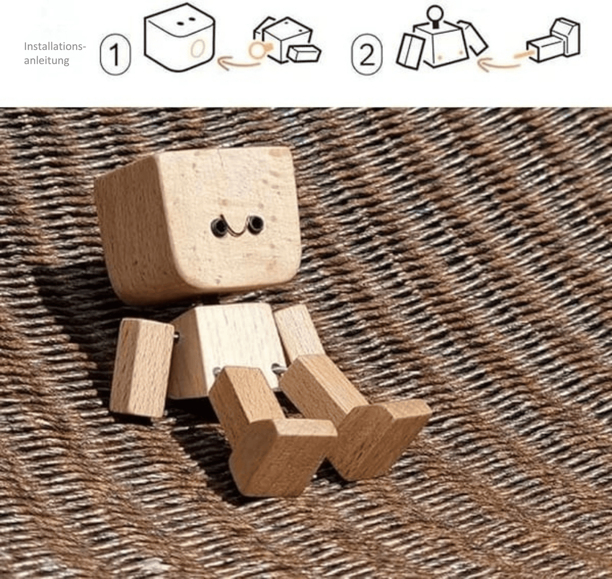 HolzFreund – Wackel Holzfigur mit Magnet Gesichtern - Sopheria