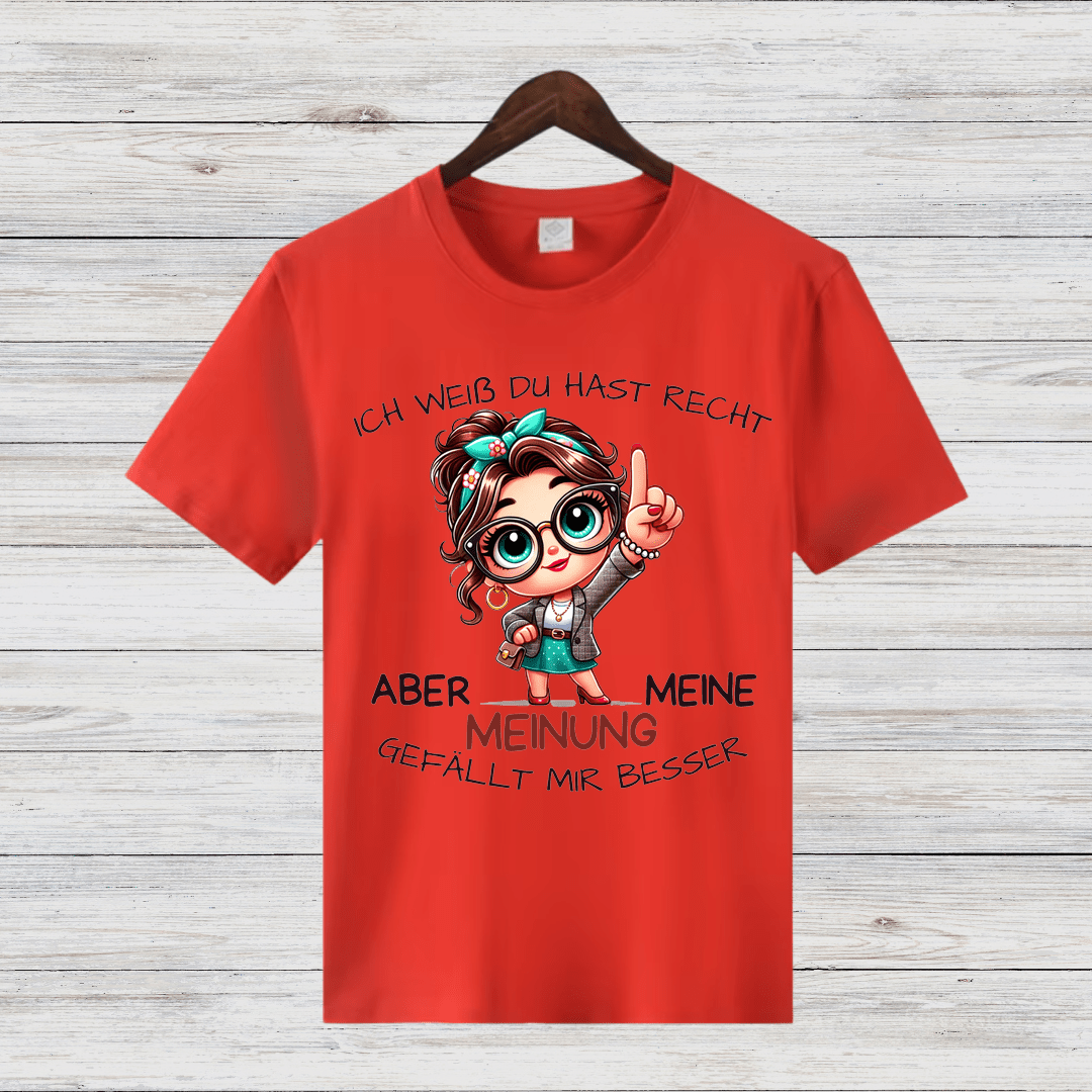 Ich weiß, du hast Recht | Lustiges Statement Shirt | Humorvolles Design | Damen T-Shirt aus Baumwolle - Sopheria