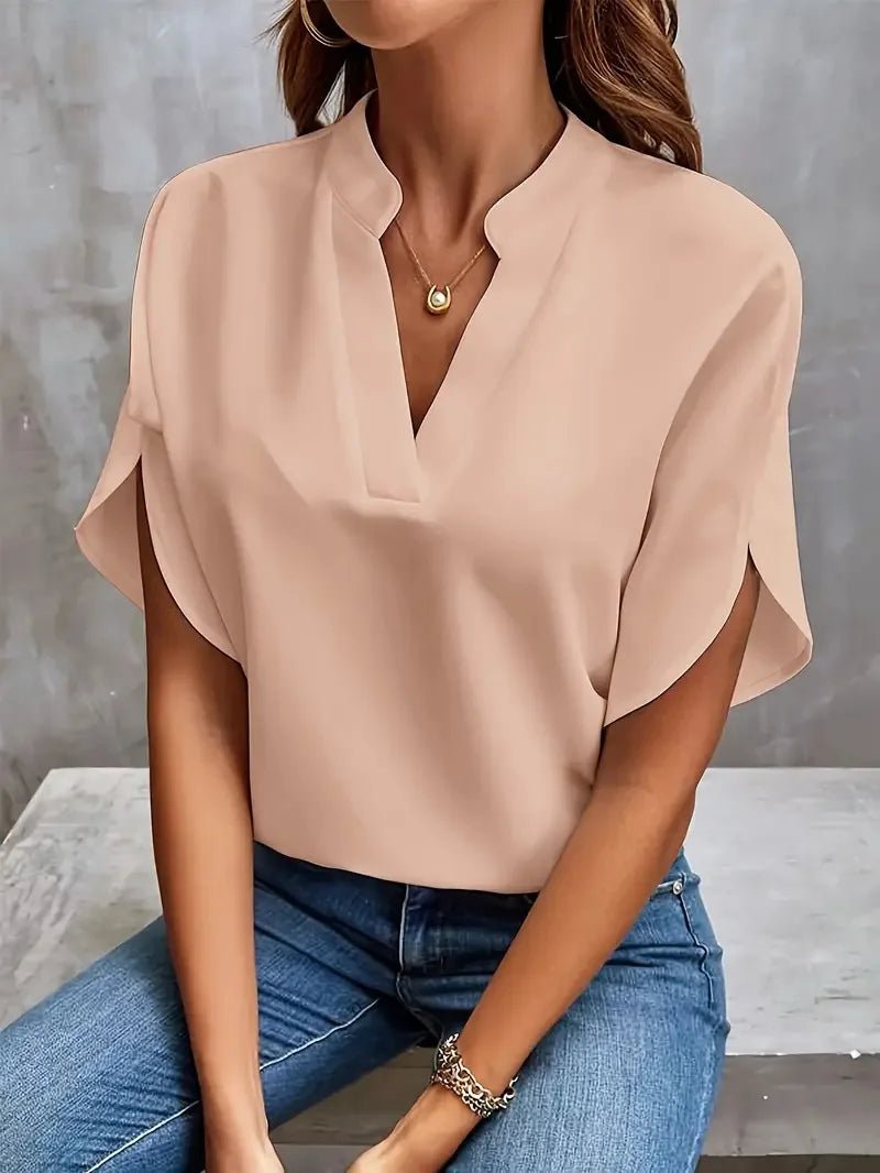 Isalie – Elegante V-Ausschnitt-Blusen mit fließendem Stoff - Sopheria