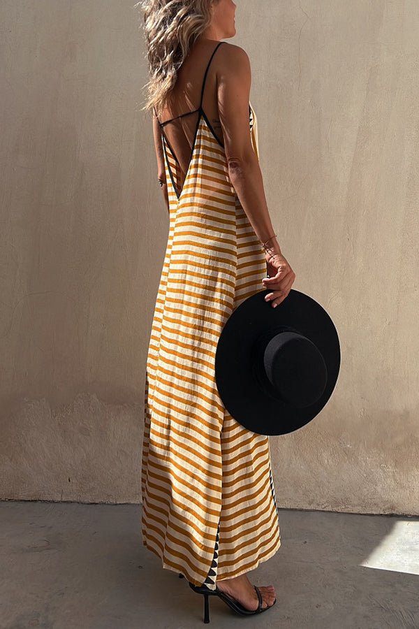 Isolde Boho Maxikleid mit Ethno-Print und Rückenfrei, A-Linie - Sopheria