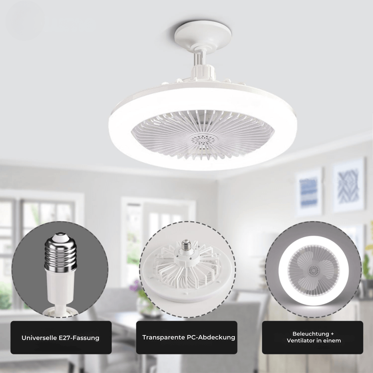 Jonas LED-Deckenventilator mit Fernbedienung - Sopheria