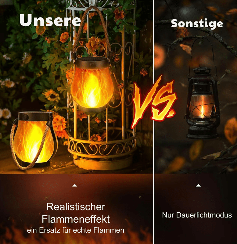 LaternenLust™ / Solar-Lichtlaternen mit tanzender Flamme - Sopheria