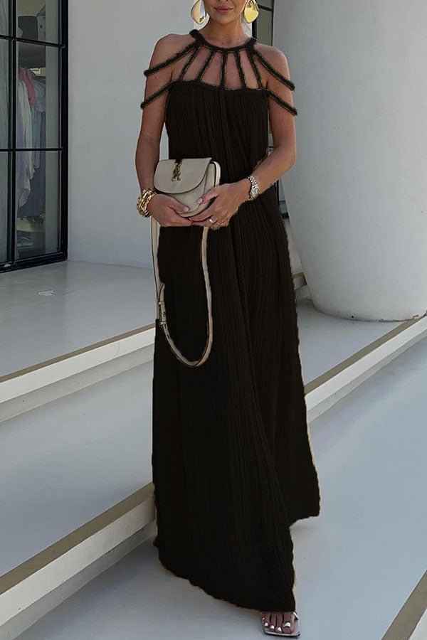 Maxikleid Hannelore aus Leinenmix mit geflochtenen Trägern – modern & elegant - Sopheria