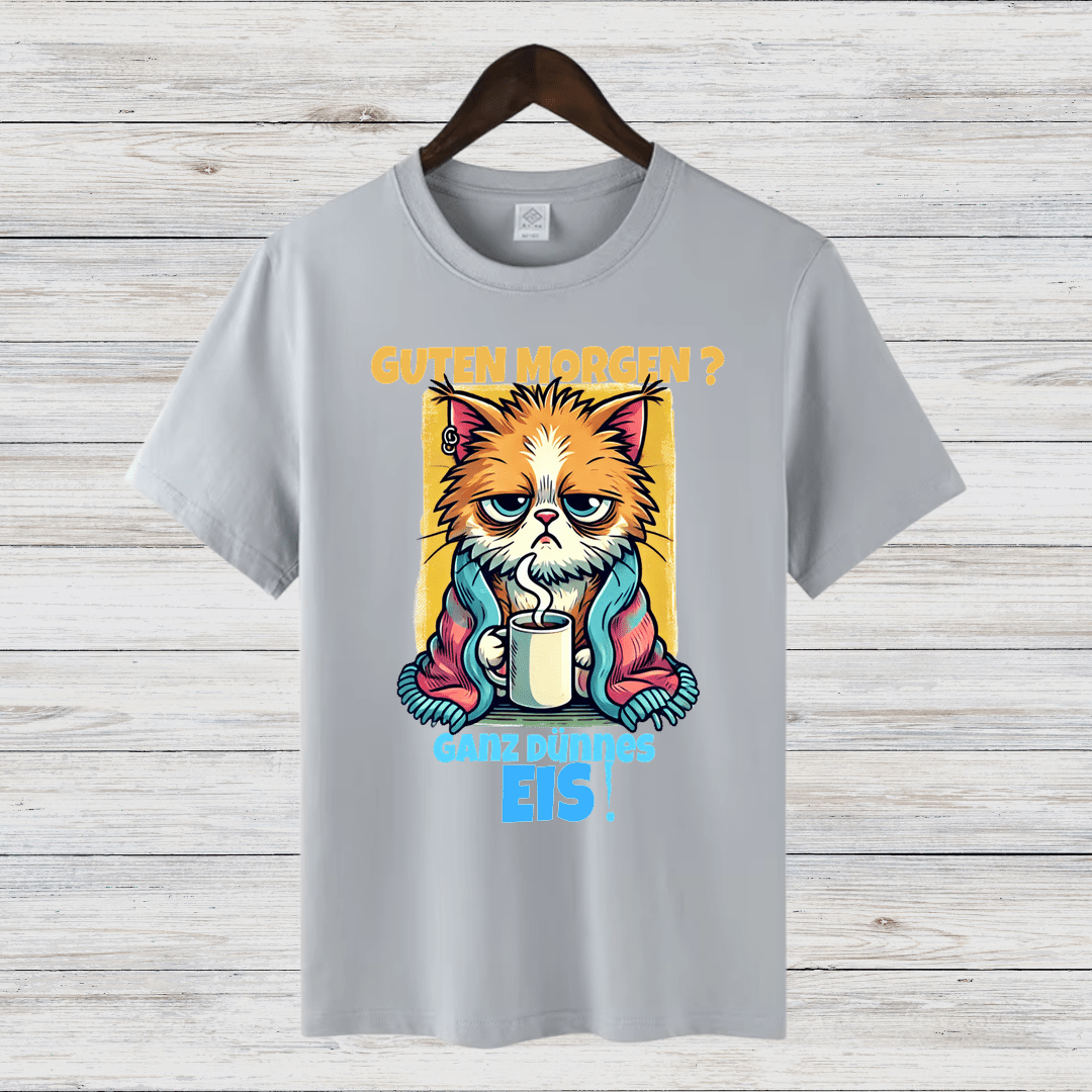 Mürrische Katze | Lustiges Kaffeeliebhaber-Shirt | Humorvolles Winterdesign | Statement Shirt für kalte Tage - Sopheria