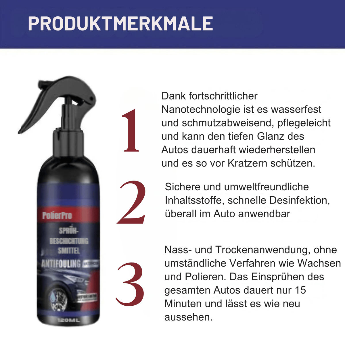 PolierPro™ / 3-in-1 Auto-Beschichtungsspray (1+1 GRATIS) - Sopheria