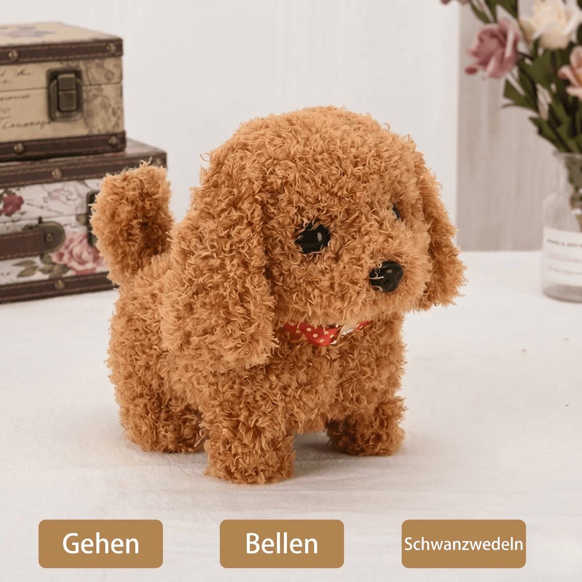 Puppino - Interaktiver Plüsch Hund mit lebensechten Bewegungen - Sopheria