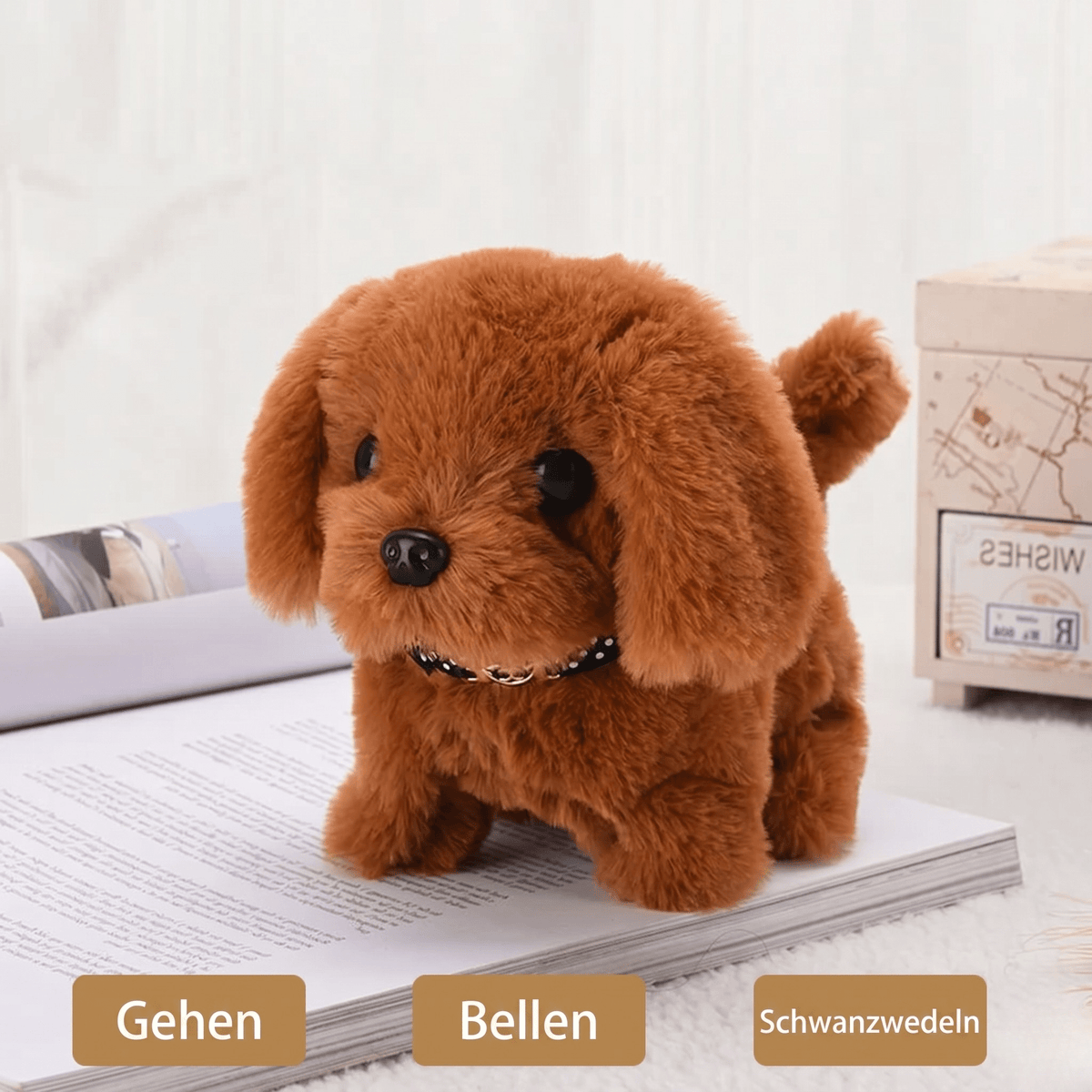 Puppino - Interaktiver Plüsch Hund mit lebensechten Bewegungen - Sopheria