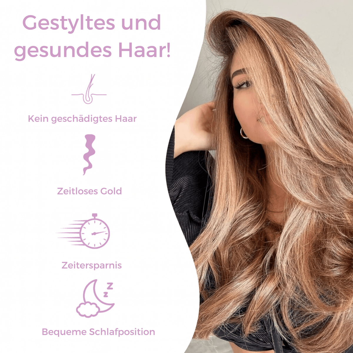 SamtSchwung™ / Lockenwickler ohne Hitze – Föhnfrisur über Nacht ohne Haarschäden! (1 + 1 GRATIS) - Sopheria