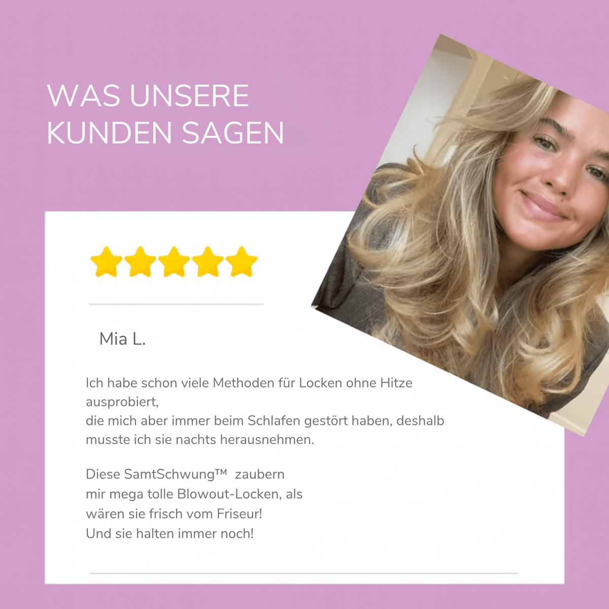 SamtSchwung™ / Lockenwickler ohne Hitze – Föhnfrisur über Nacht ohne Haarschäden! (1 + 1 GRATIS) - Sopheria