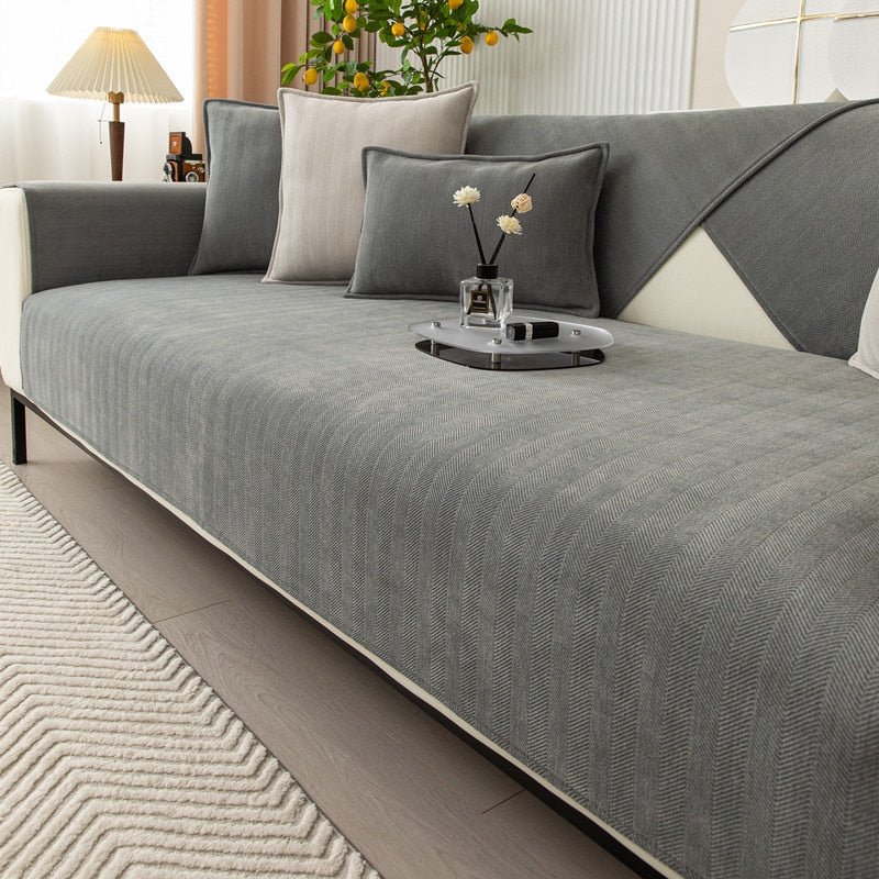 SofaSchild™ / Luxuriöser Chenille-Herringbone-Sofaschoner - Sopheria