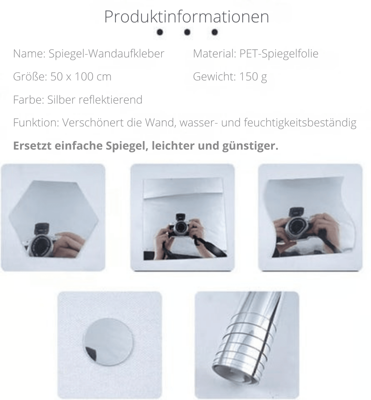 SpiegelFlex – Selbstklebende Spiegelfolie - Sopheria
