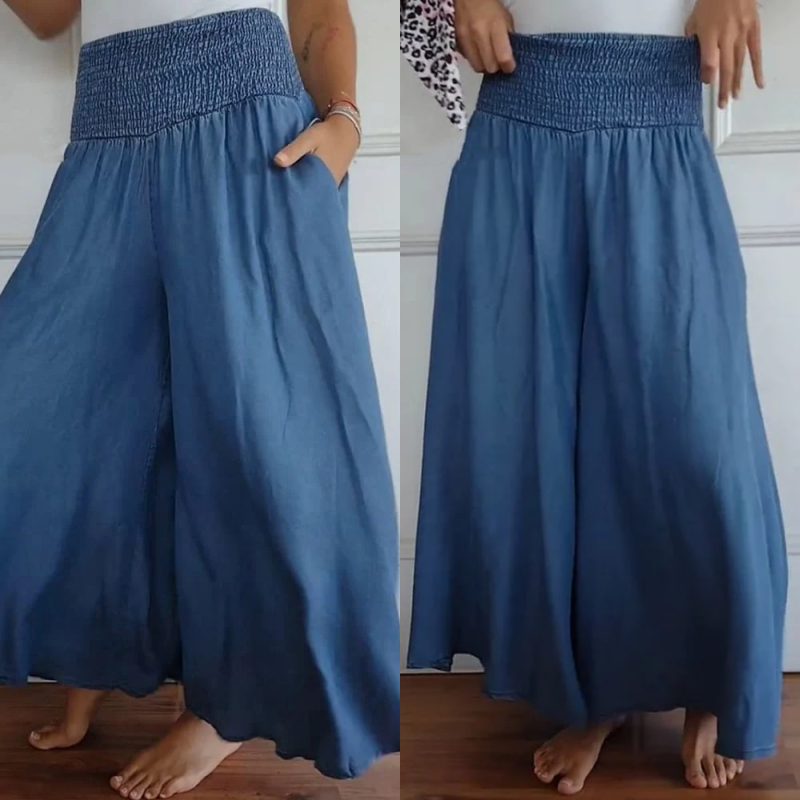 Nel™ / Trendige Weitbeinige Hochtaillierte Hose