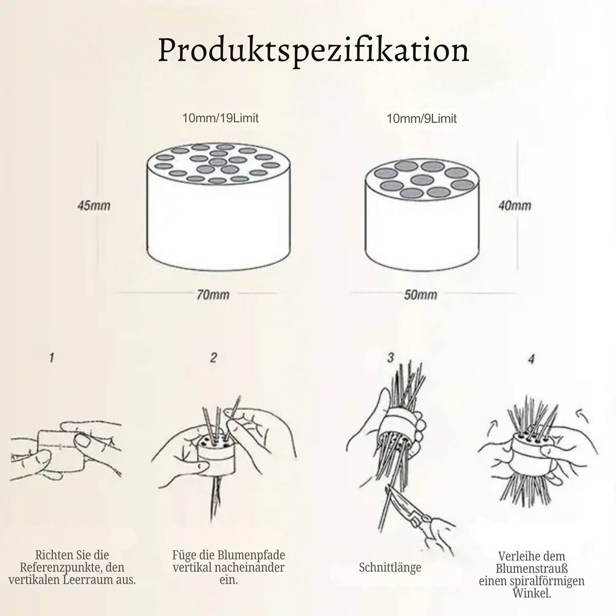 StielStütze™ / Perfekt organisierter Blumenarrangeur - Sopheria
