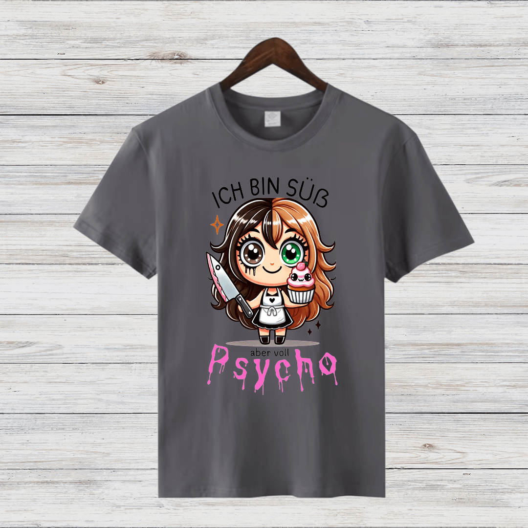 Süß und Psycho | Lustiges Statement Shirt | Humorvolles Design für Frauen | Geschenkidee für Wintertage - Sopheria