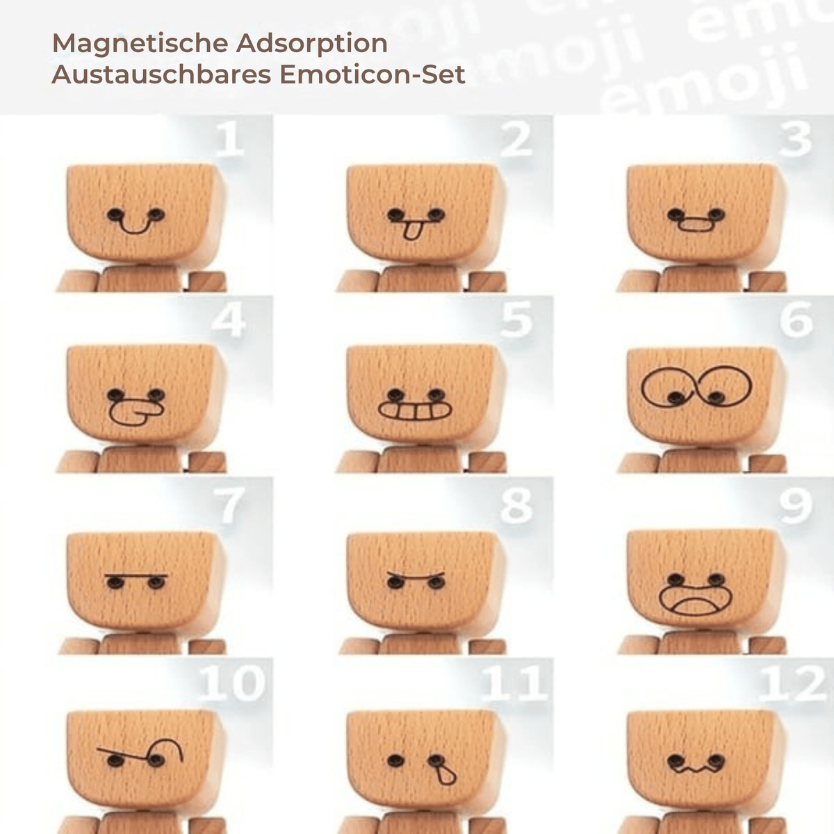 TanzTimber™ / Schaukelfigur aus Holz mit 12 magnetischen Emotionen - Sopheria