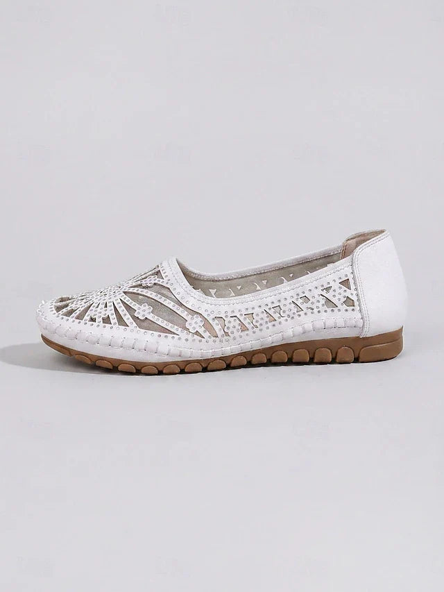 Damen Atmungsaktive Slip-On-Schuhe | Hollow-Out Komfort-Ballerinas mit Weicher Gepolsterter Innensohle, Leichter Flexibler Sohle & Rutschfestem Design für Gehen, Reisen & Alltag | Marivelle
