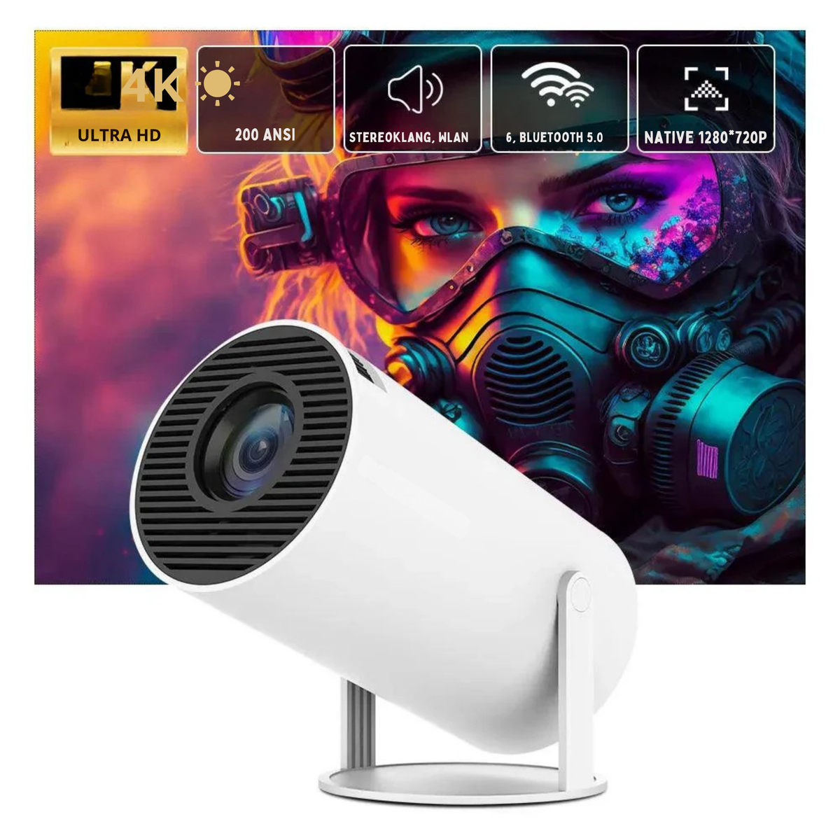 VisionVibe™ / Ein kompakter Projektor, der Ihre Wand in ein Kino verwandelt - Sopheria