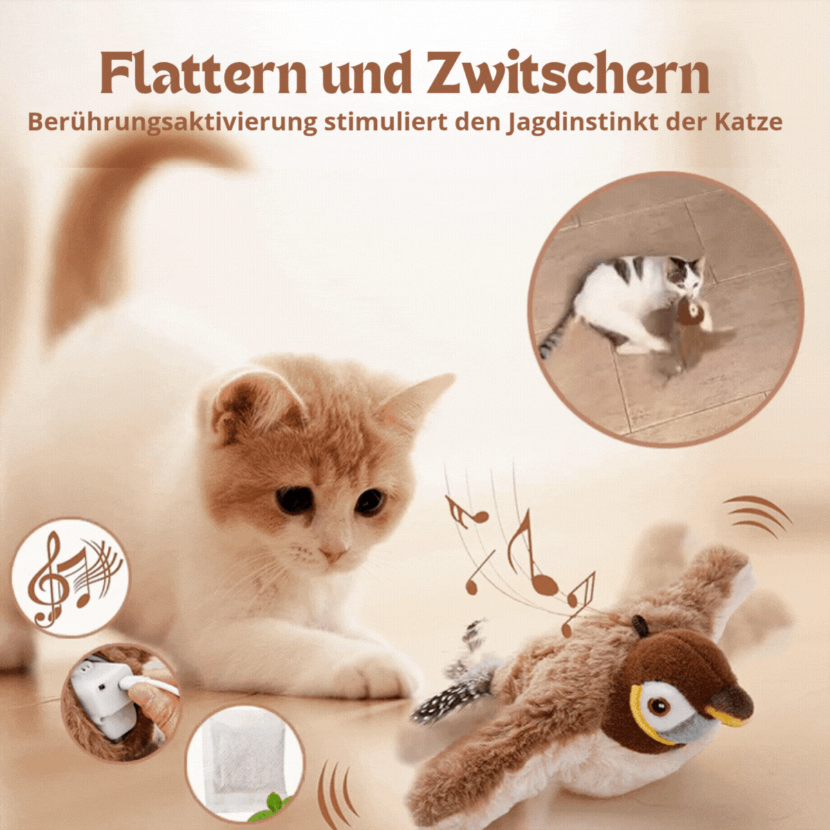 KatzenKnirps⢠/ Interaktives Vogelspielzeug fßr Katzen
