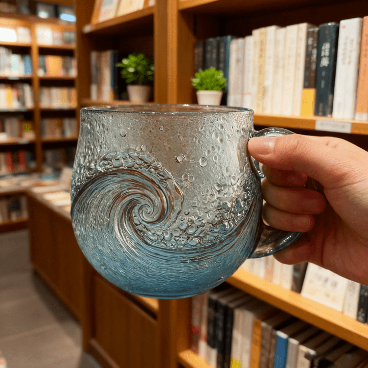 WellenGlas – Handgefertigte Glas Tasse - Sopheria