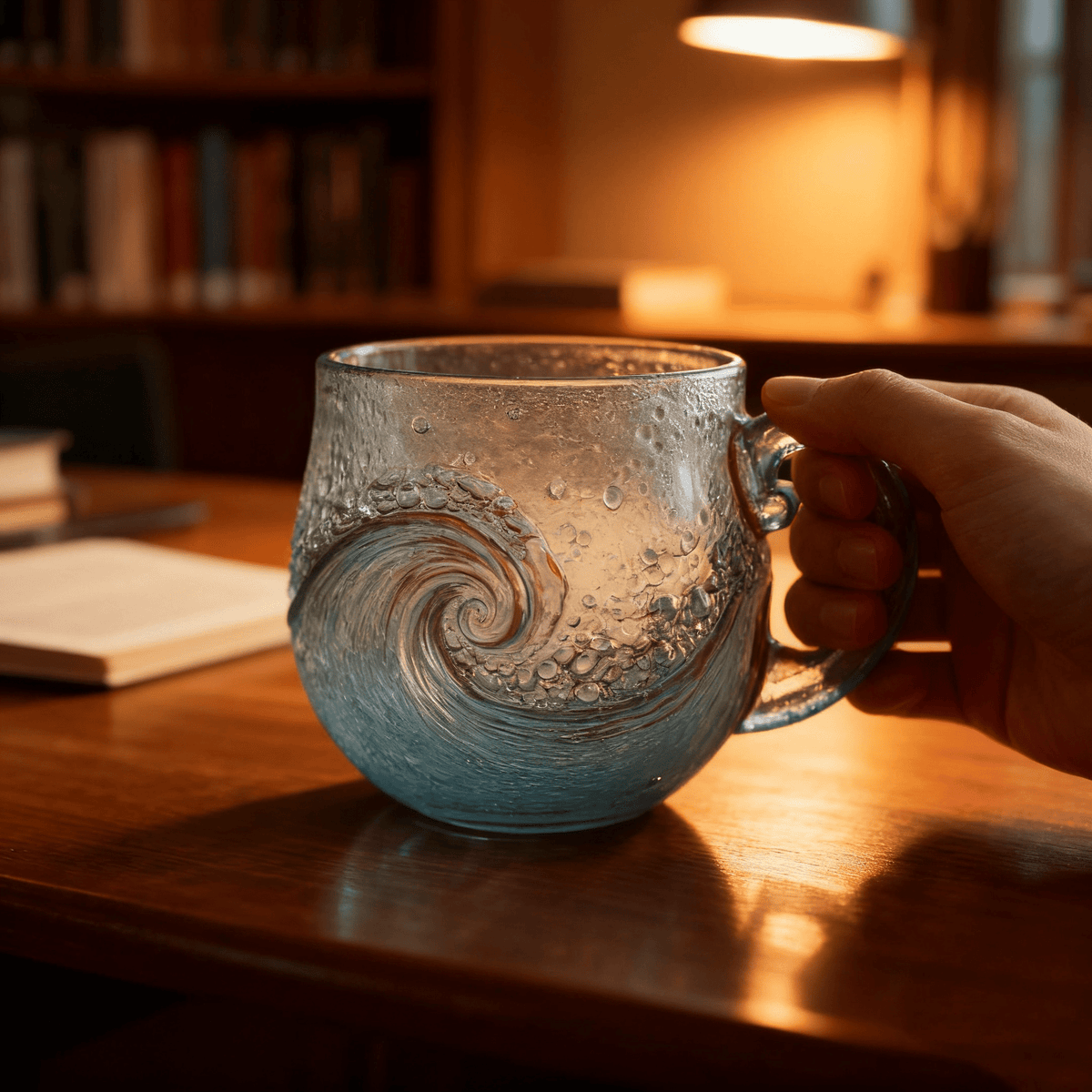 WellenGlas – Handgefertigte Glas Tasse - Sopheria