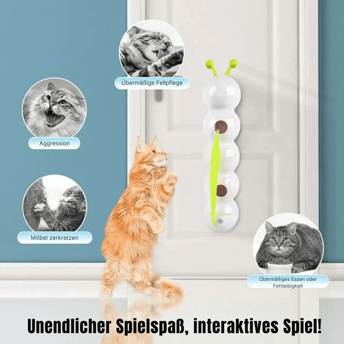 WurmWirbel™ / Interaktives Katzenspielzeug mit Wurmbewegung - Sopheria