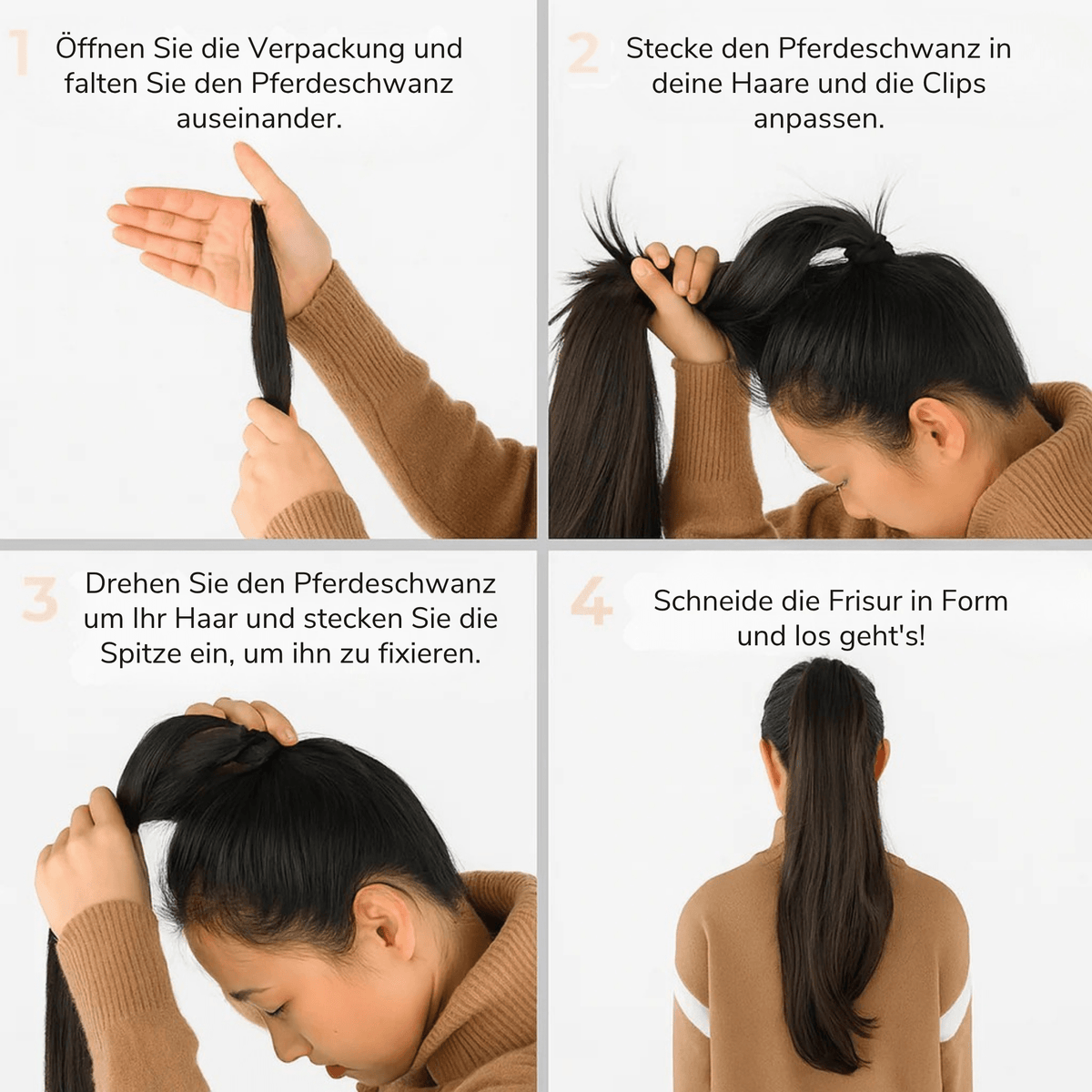 ZopfZauber™ / Pferdeschwanzverlängerung – Natürlicher Look & Tragekomfort (1 + 1 GRATIS) - Sopheria