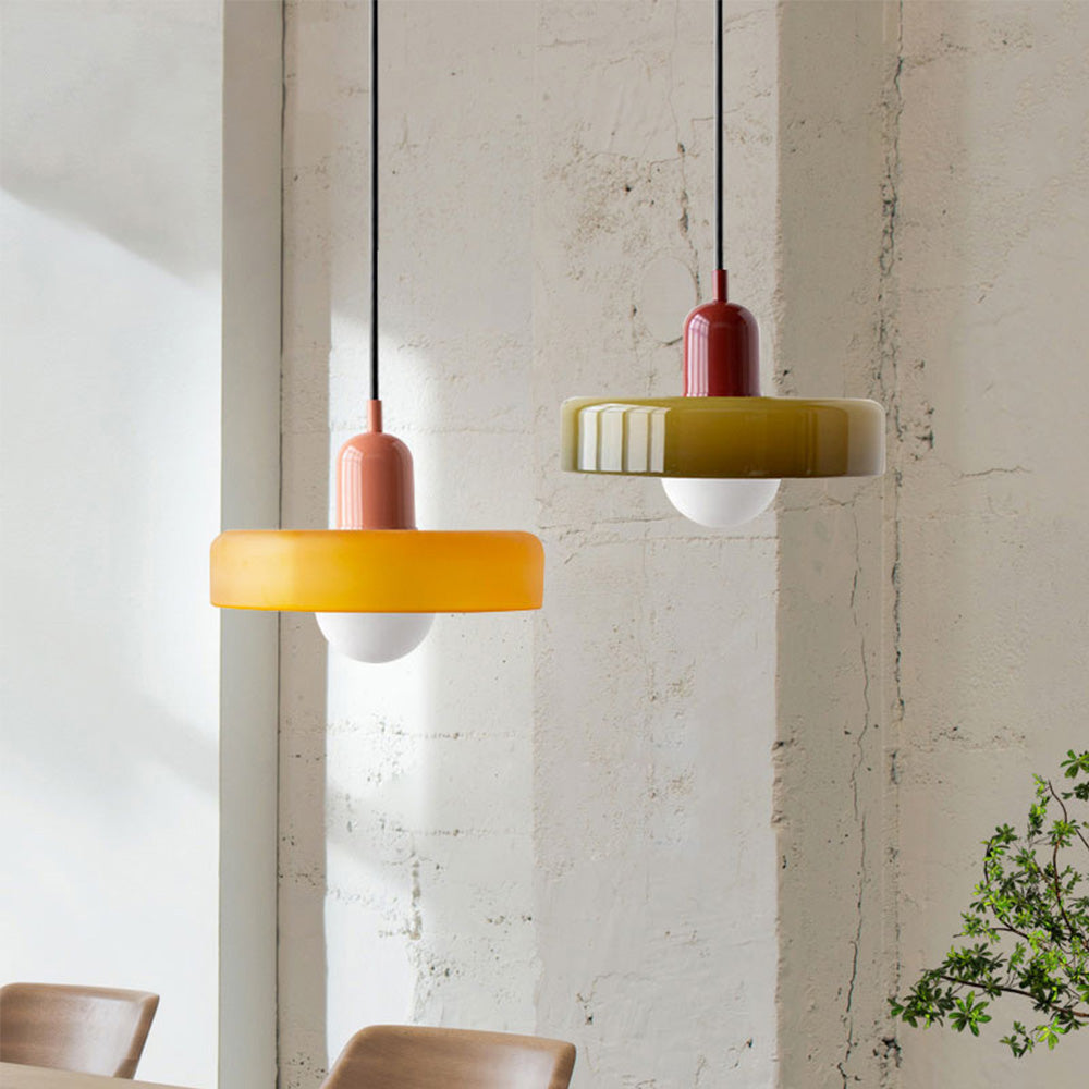 Aurelio™ | Bauhaus-Pendelleuchte aus farbigem Glas