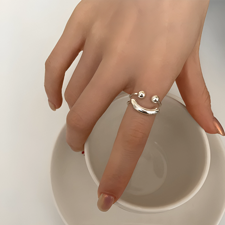 LächelLupen™ / Smiley Verstellbarer Ring