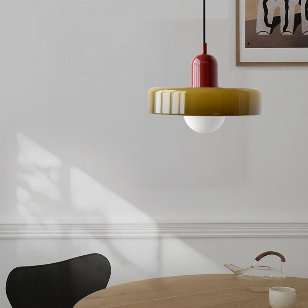 Aurelio™ | Bauhaus-Pendelleuchte aus farbigem Glas