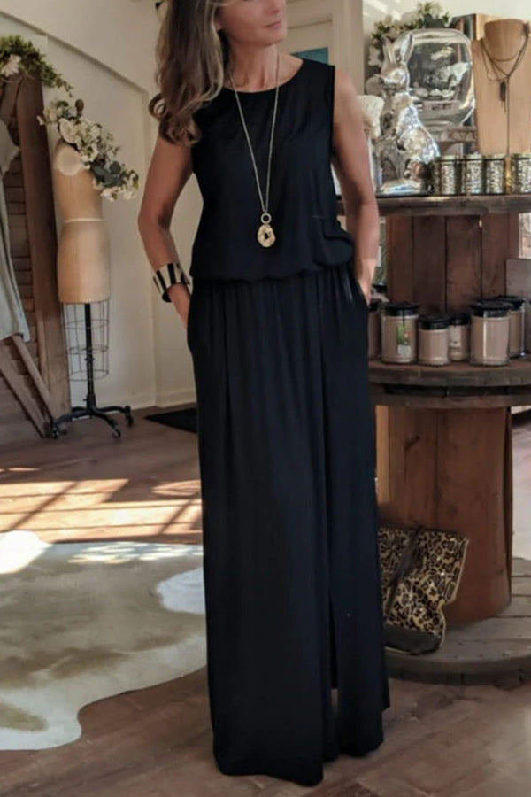 Aileen Lockeres Maxikleid mit Schlitz