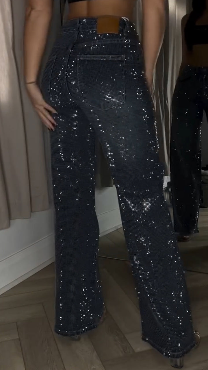 GlimmerGerade™ / Damen-Jeans Mit Pailletten Und Glitzer-Effekt