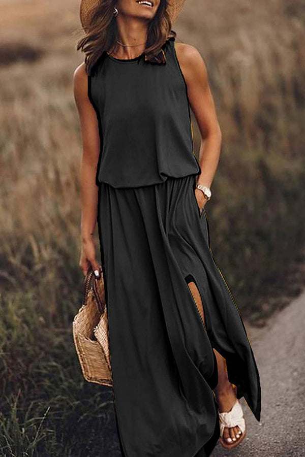 Aileen Lockeres Maxikleid mit Schlitz
