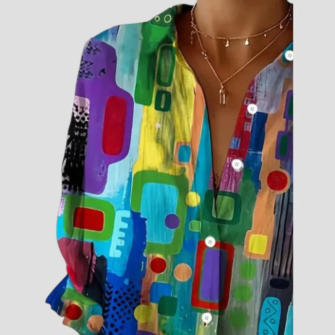Marion™ / Elegante Bluse mit Geometrischem Muster