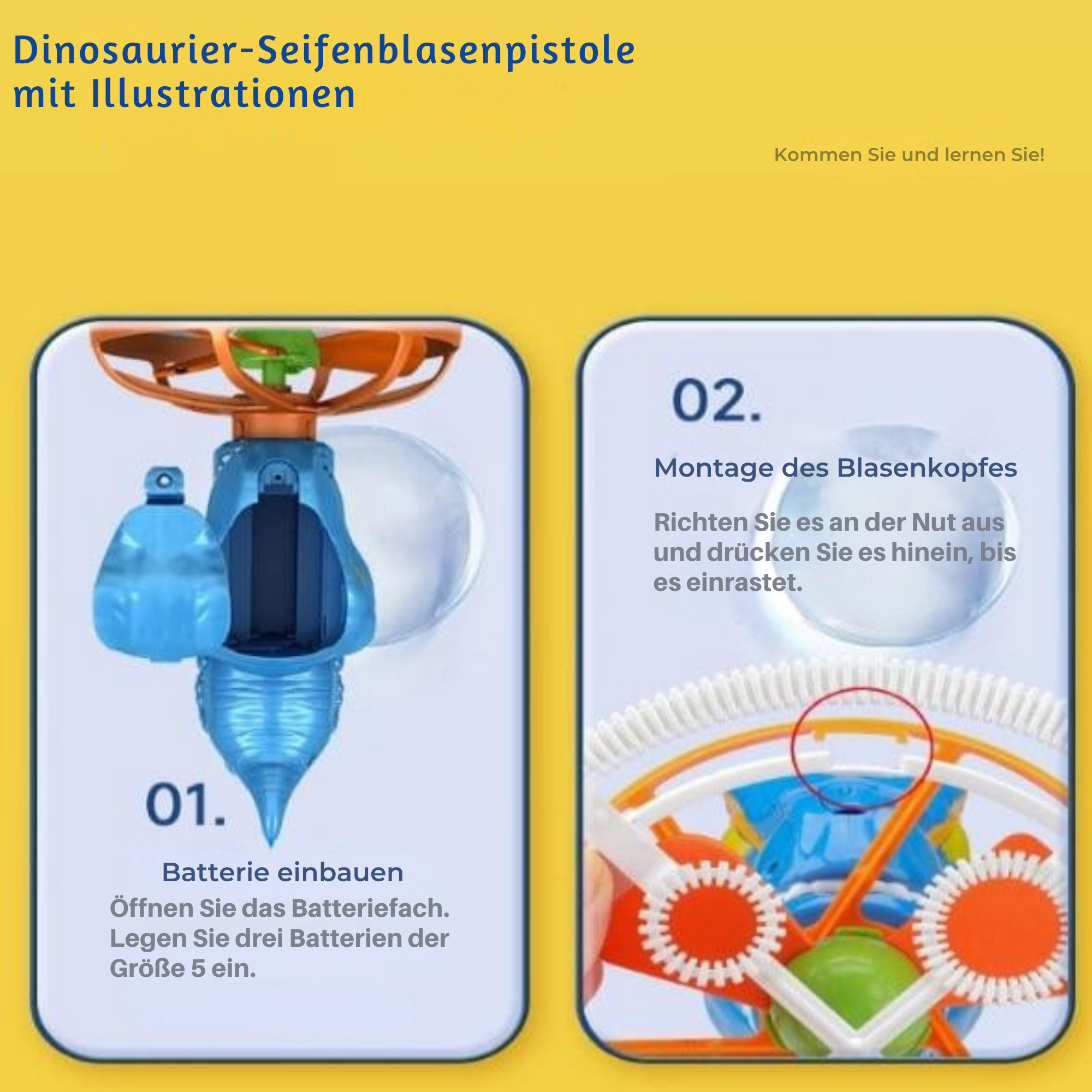 DinoBlitz™ / Tragbarer Dinosaurier-Seifenblasenblaster