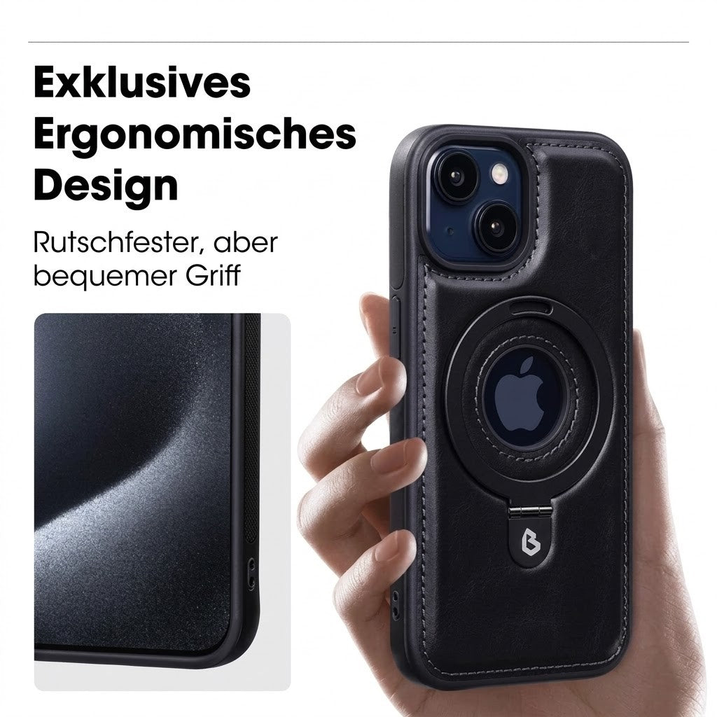 LederLuxus / Superluxuriöse iPhone-Lederhülle mit unsichtbarem Ständer