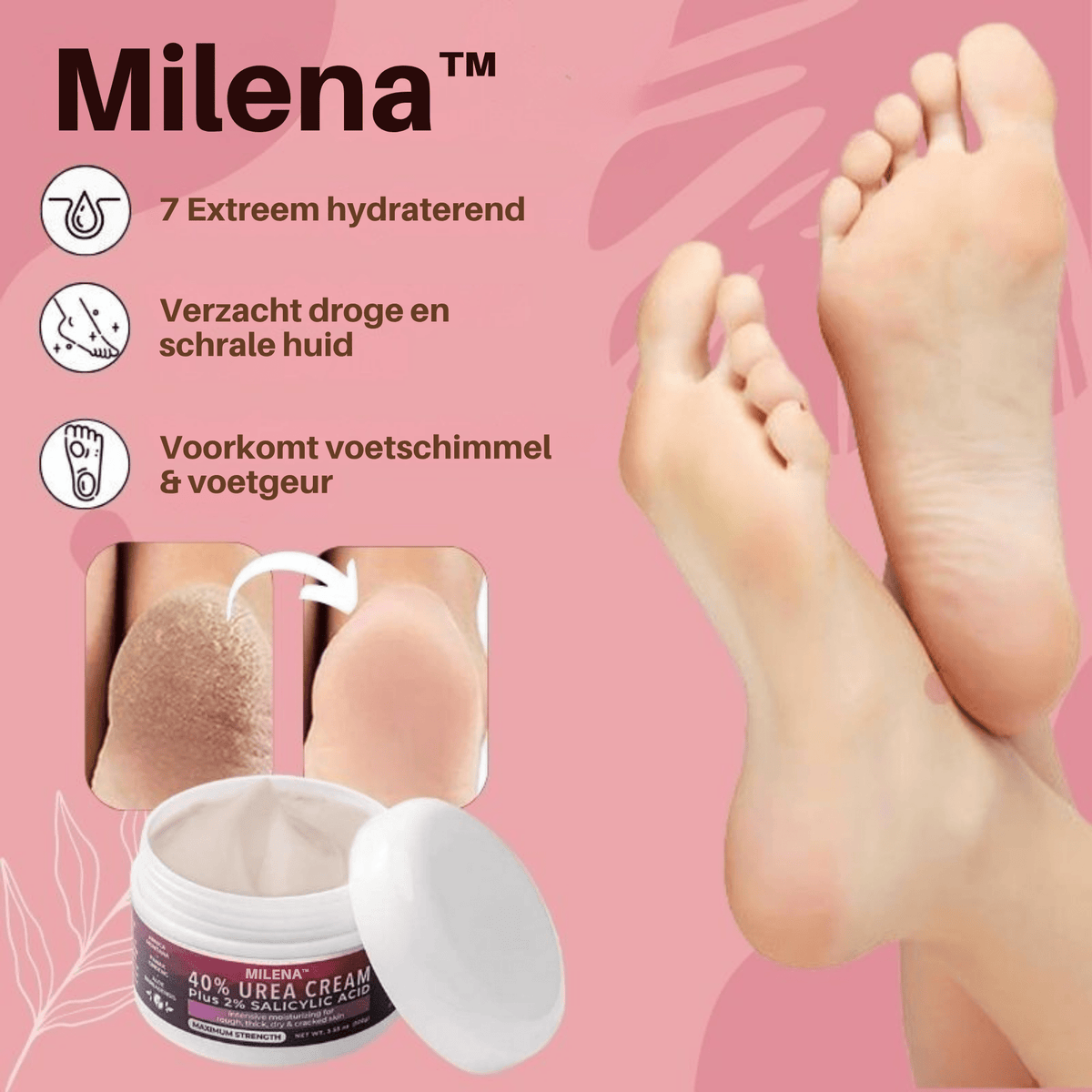 1+1 GRATIS | Milena - Fußerneuernde Pflegesalbe gegen Trockenheit, Geruch & Ekzeme - Sopheria