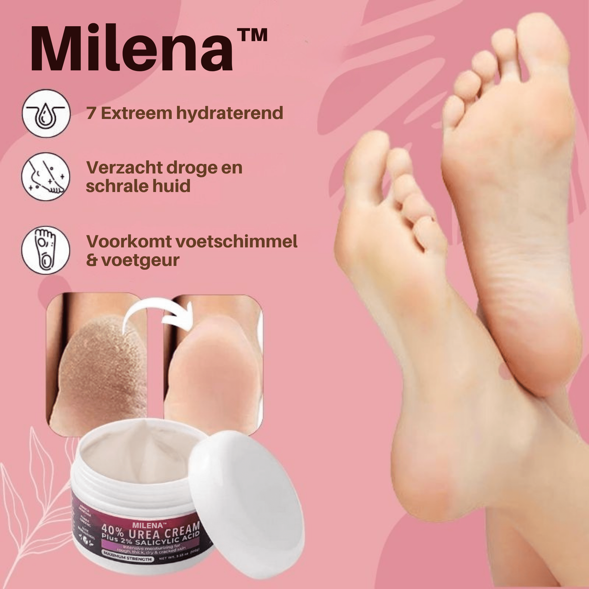 1+1 GRATIS | Milena - Fußerneuernde Pflegesalbe gegen Trockenheit, Geruch & Ekzeme - Sopheria