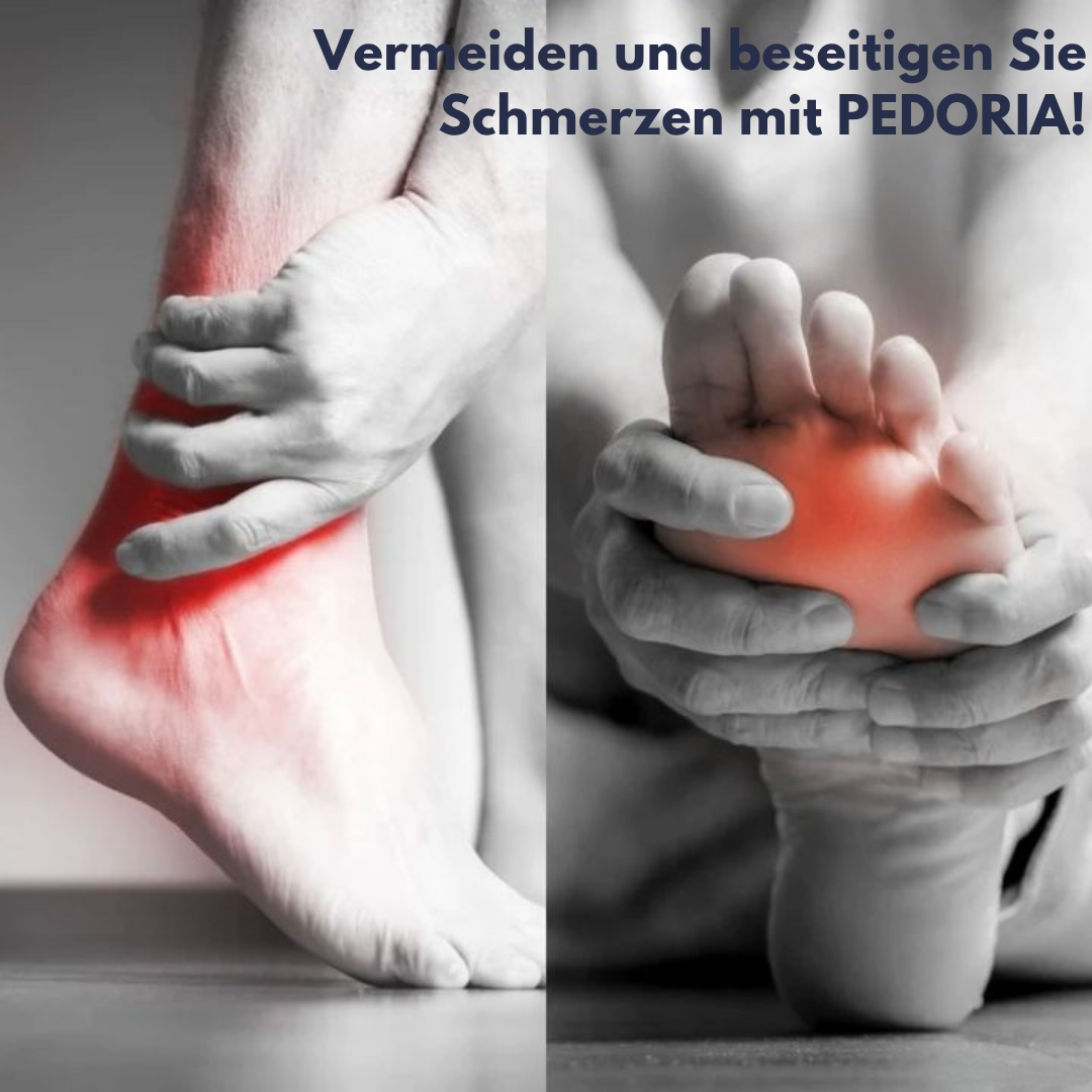 50% RABATT TEMPORÄR | Pedoria | Schmerzfrei in anstrengenden Aktivitäten aktiv sein!